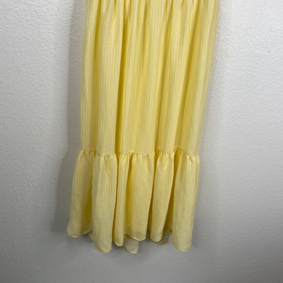 BCBGeneration Dress Women's Butter Yellow Sz S Sleeveless Tiered Milkmaid Trad - Picture 4 of 11